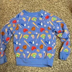 Little Sleepies Kids Baseball Themed Crewneck  Top